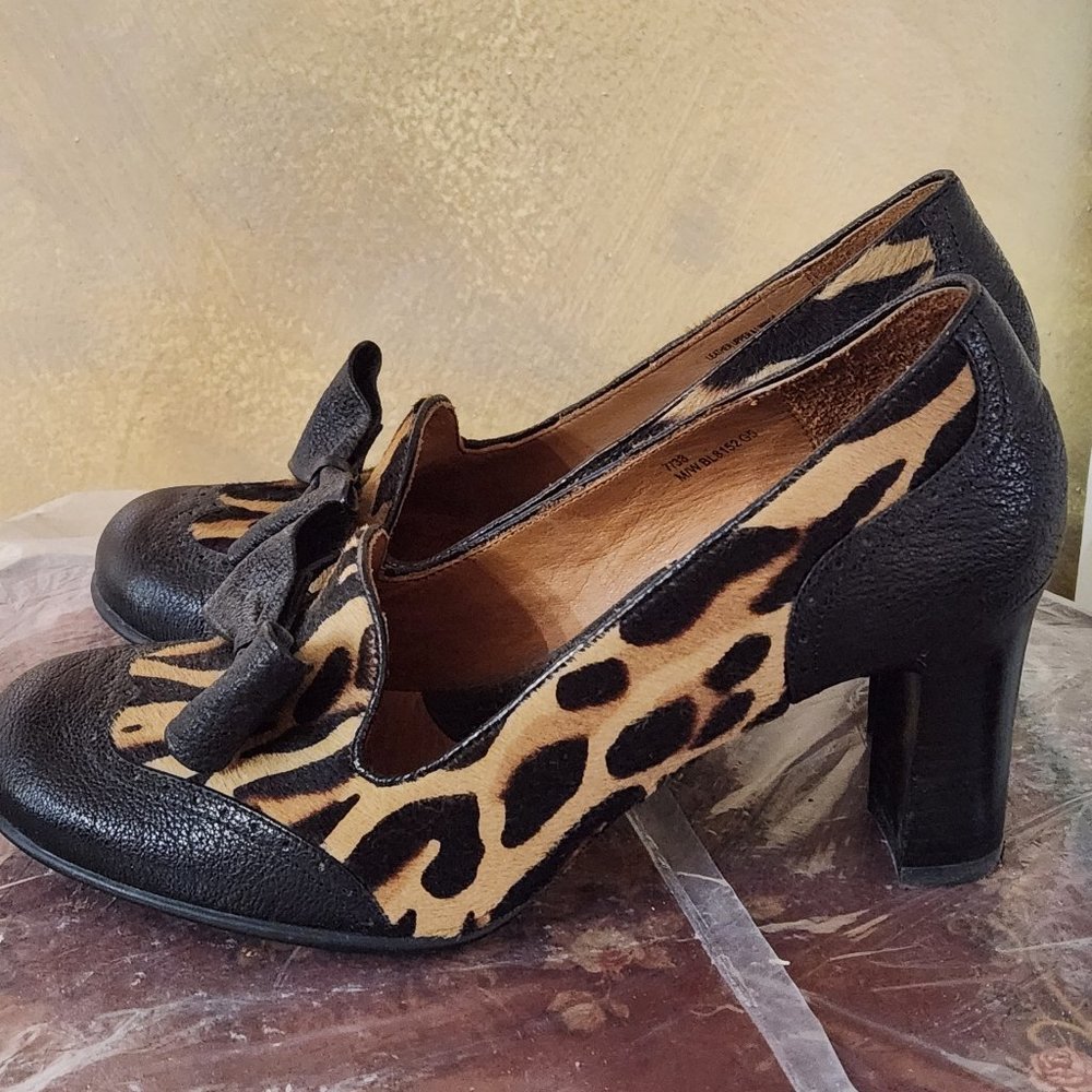 Bolo Pony hair leather heels